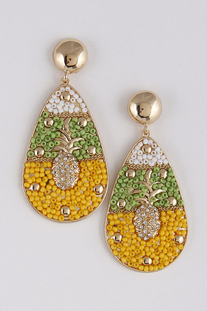 Teardrop Earrings With Pineapple Details 9ACA4