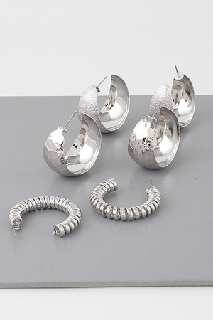 Triple Hoop Earrings Set