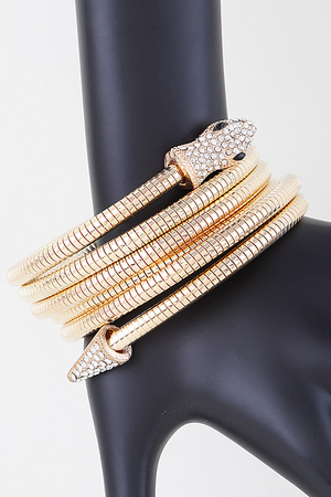 Coiled Bejeweled Snake Bracelet