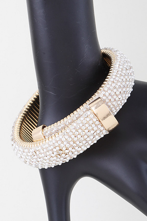 Large Coil Rhinestone Bracelet