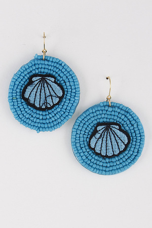 Seashell Bead Embroidered Earrings 9EAB9