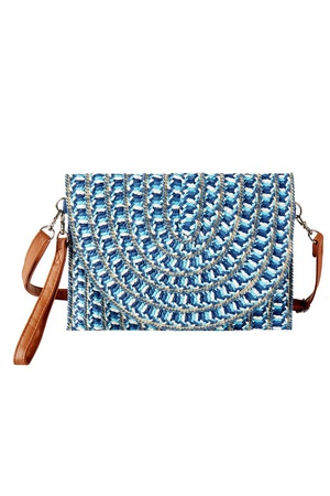 MULTI COLOR STRAW CLUTCH & CROSSBODY BAG