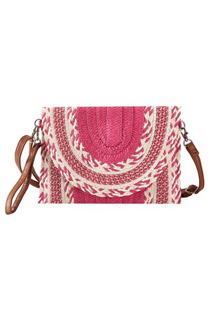 MULTI PATTERN STRAW CLUTCH & CROSSBODY BAG