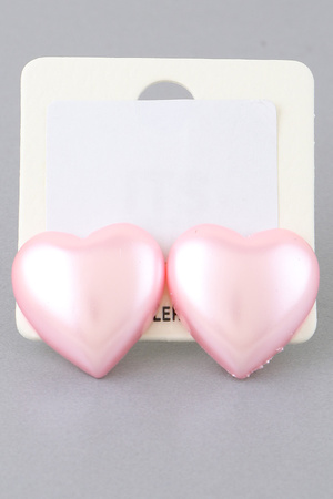 Luminous Heart Stud Earrings