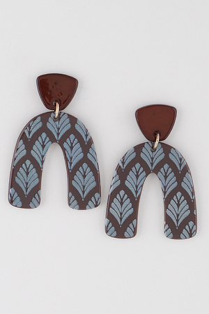 Leaf Pattern Arch Earrings