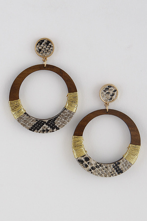 Threaded Snakeskin Drop Earrings 9IBA8