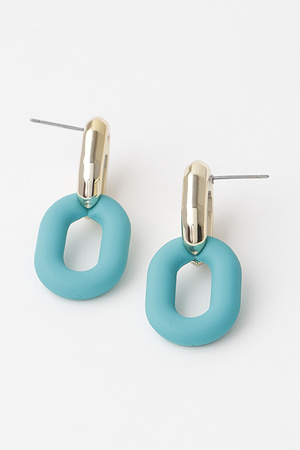 Two Toned Circle Drop Earrings