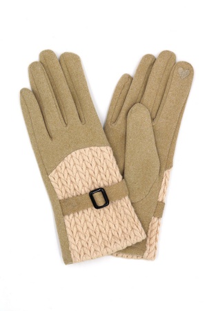 Cable And Band Detailed Smart Touch Gloves