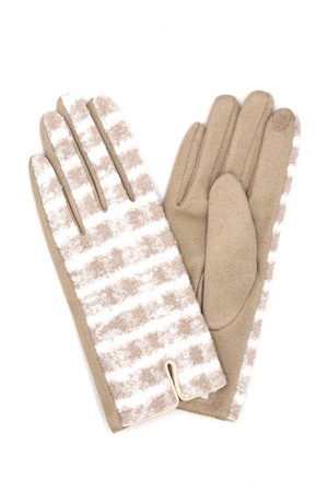 Fuzzy Check Plaid Smart Touch Gloves