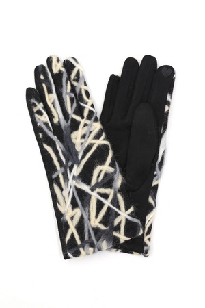 Geometric Multi Color Embroidered Smart Touch Gloves