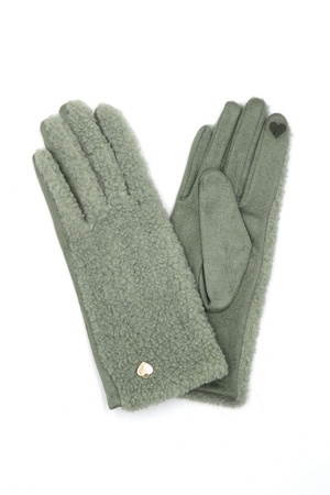 Heart Detailed Fleece Smart Touch Gloves