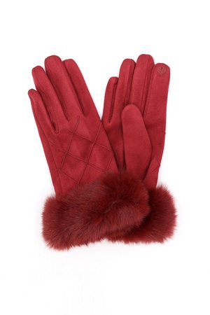 Fluffy Faux Fur Suede Smart Touch Gloves