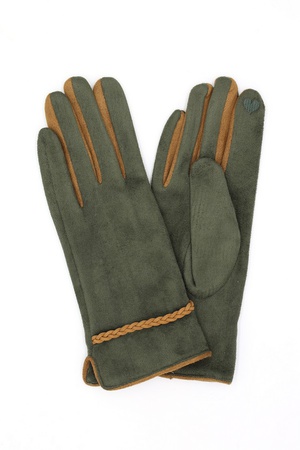 Braided Band Suede Smart Gloves