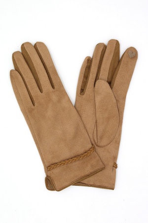 Braided Band Suede Smart Gloves