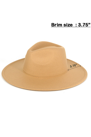 3.75" BRIM SOLID PANAMA HAT. ONE SIZE.