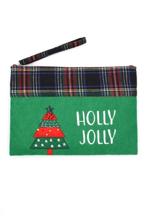 Holly Jolly Letter Christmas Tree Christmas Pouch