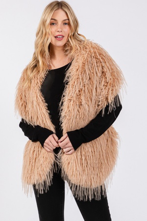 Faux Fur Pull Through Shawl