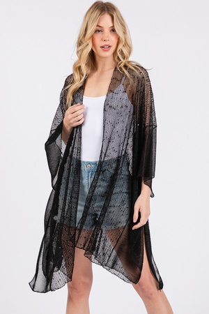 EMBELLISHED SEQUIN MESH COVER UP.