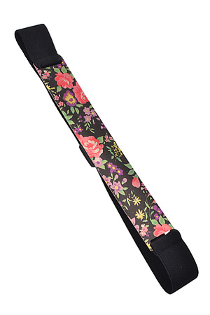 Tropical Flower Print Panel Belt