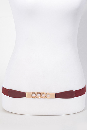 Thin Four Chain Buckle Belt