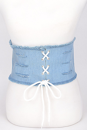 Corset Inspired Thick Denim Belt