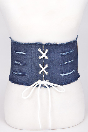 Corset Inspired Thick Denim Belt 945