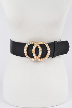 Circle Pearl Buckle Belt.