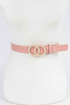 Double Loop Pearl Buckle Belt.