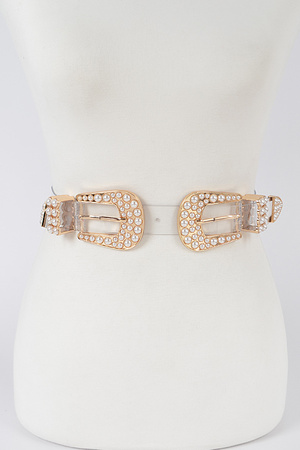 Two Pearl Buckle Transparent Belt.