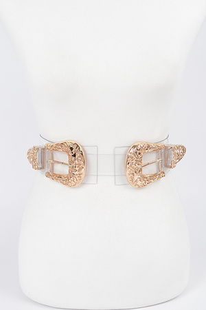 Two Buckles Transparent Belt