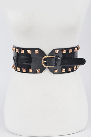 Studded Wide Stretch Belt