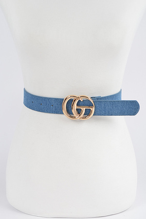 CG Buckle Denim Belt.