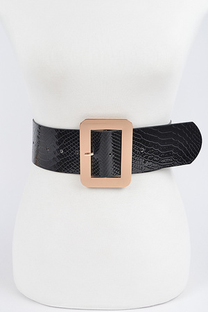 Metallic Snake Wide Waist Belt