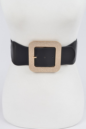 Rhinestone Buckle Stretch Belt