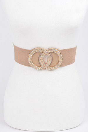 Rhinestone Buckle Elastic Belt