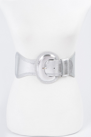 Metallic Faux Leather Metallic Elastic Belt