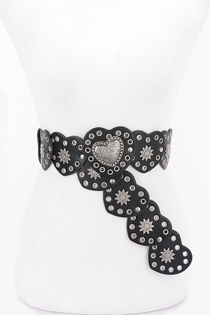 Faux Leather Heart Shape Vintage Belt