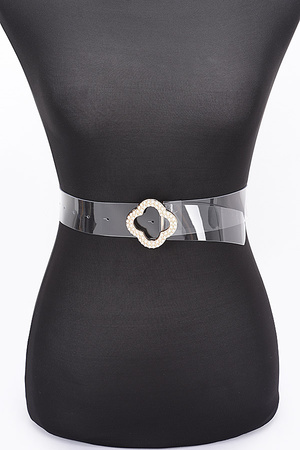 Pearl Metal Buckle Clear Belt