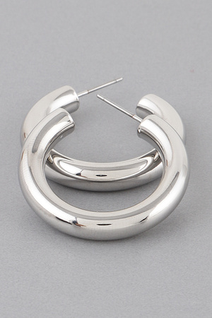 Bulky Shiny Hoop Earrings