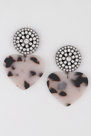 Marbled Heart Drop Earrings