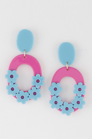 Flower Oval Earrings