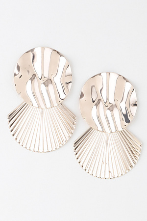 Shiny Shell Disc Earrings