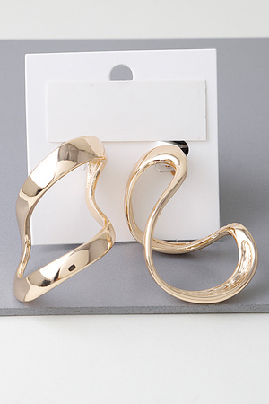 Abstract Shiny Bend Earrings