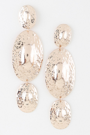 Triple Hammered Disc Earrings