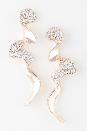 Jeweled Wave Drop Earrings