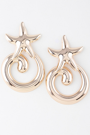 Shiny Starfish Wave Earrings