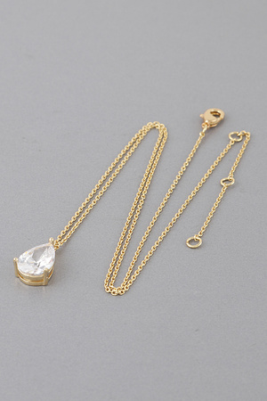 Rhinestone Teardrop Pendant Necklace