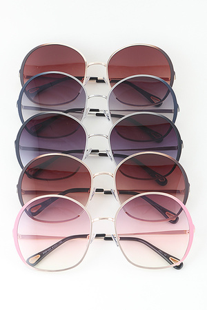 Gradient Two Toned Round Rim Sunglasses