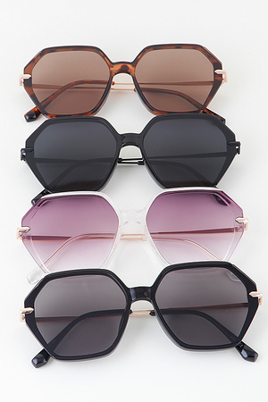 Gradient Hexagonal Tinted Sunglasses