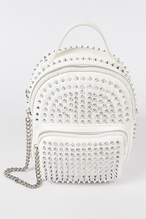 Studded Backpack With Chain Zippier.